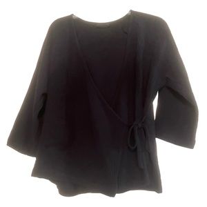 HATCH Materity Black 3/4 sleeve v neck Wrap nursing top blouse Size 1 small 4